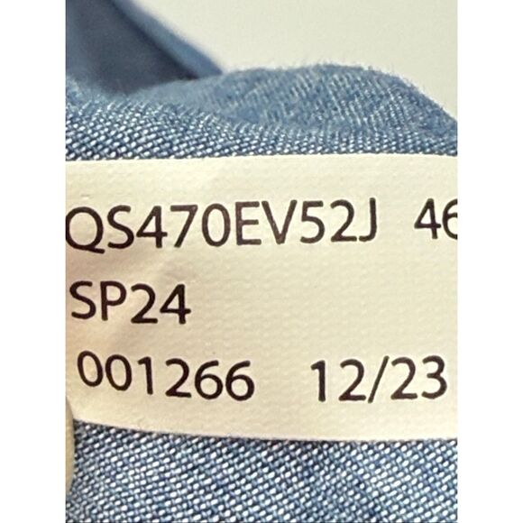 Michael Kors Chambray ruffle lightweight denim faux wrap skirt size Large NWOT - Picture 9 of 10